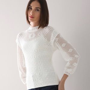 NWT White House Black Market Lace Top Sweater XS